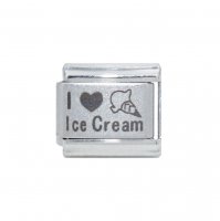 I love ice cream - plain laser - 9mm Italian charm