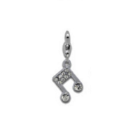 Rhinestone music note - clip on charm