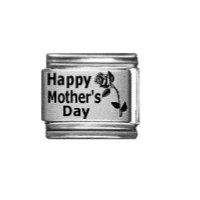 Happy Mother's day - laser 9mm Italian charm