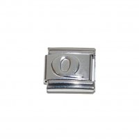 Silver coloured letter Q - 9mm Italian charm