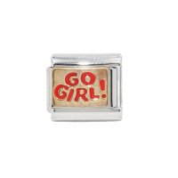 Go Girl enamel Italian charm