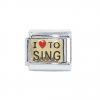 I love to sing - gold enamel charm