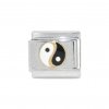 Ying Yang gold edge - 9mm enamel charm