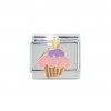 Cupcake - 9mm enamel Italian charm