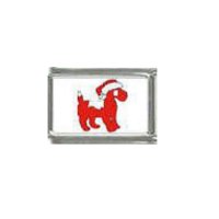 Christmas (ax) - Dog with Santa hat 9mm Italian Charm