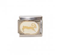Aries White Oval Italian charm (21/3-20/4) 9mm Italian charm