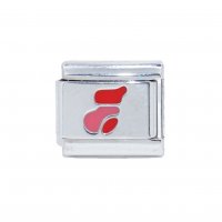 Red and pink christmas stocking - enamel charm 9mm Italian Charm