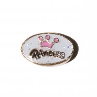 Princess with crown on white oval 7mm floating locket