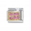 Pink rhinestone rectangle - Italian Charm