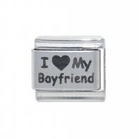 I love my boyfriend - 9mm laser Italian charm