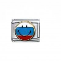 Flag - Russia - smiley face enamel 9mm Italian charm