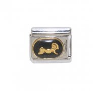 Aries Black Oval Italian charm (21/3-20/4) 9mm Italian charm