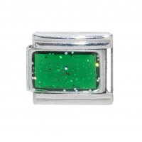 Sparkly rectangle birthmonth - May emerald 9mm Italian charm