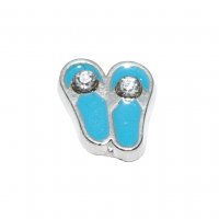 Blue Flip flop 8mm floating locket charm