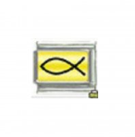 Christian fish on yellow - photo italian charm