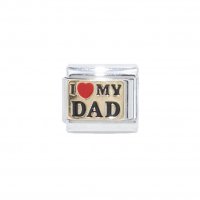 I love my dad - enamel 9mm Italian charm