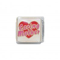 Caring mother - enamel 9mm Italian charm