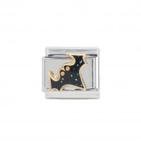 Bat - glittery enamel 9mm Italian Charm