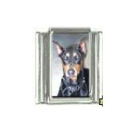 Dog charm - Doberman 4 - 9mm Italian charm