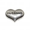 Husband silvertone heart 10mm floating locket charm