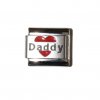 Daddy in red heart - laser 9mm Italian charm