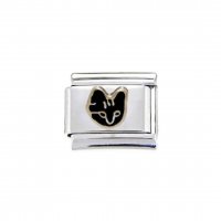Black Cat Face - 9mm Enamel Italian charm