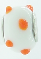 EB352 - White bead with orange dots