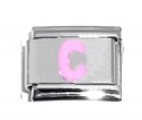 Pink Letter C - 9mm Italian charm