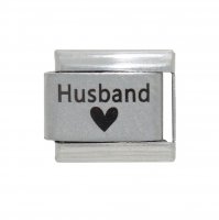 Husband with heart plain laser - 9mm Italian charm