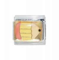 Pencil on gold - writer - 9mm enamel Italian charm