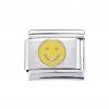 Yellow and gold happy face - 9mm Italian enamel charm