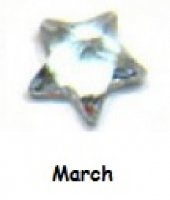 March birthstone star 4mm floating locket charm