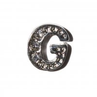 G Letter with stones - floating locket charm