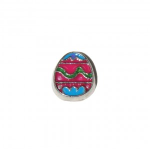 Dark Pink Easter Egg 7mm floating locket charm