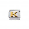 Gold colour Letter K - 9mm Italian charm