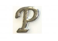 Silvertone flat letter P - floating memory locket charm