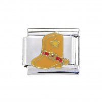 Light Brown Cowboy boots - 9mm enamel Italian charm