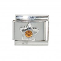 November Birthstone star - Citrine 9mm Italian charm