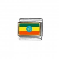 Flag - Ethiopia photo enamel 9mm Italian charm