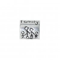 EB31 - Silvertone Family bead - European bead charm