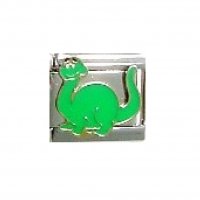 Dinosaur green - enamel 9mm Italian charm