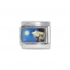 Wolf howling in moonlight - photo 9mm Italian charm