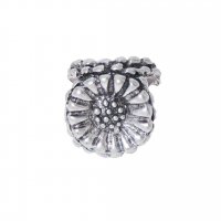 EB46 - Silvertone sunflower - European bead charm