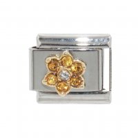 November Flower New Birthstone - Citrine - 9mm Italian charm