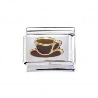 Black coffee/tea cup - Enamel 9mm Italian Charm