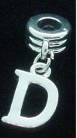 NEW Dangle letter D - fits European bead bracelets