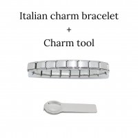 18 link SHINY starter and Charm Tool 9mm Italian charm bracelet