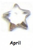 April birthstone star 4mm floating locket charm