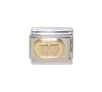 Gemini Gold Oval (b) Italian charm (22/5-21/6) 9mm Italian charm