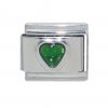 Sparkly Heart - May emerald 9mm Italian charm